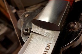 Stainthorp Knives Monarch. VG10 Suminagashi steel, dovetail bolsters and desert ironwood scales